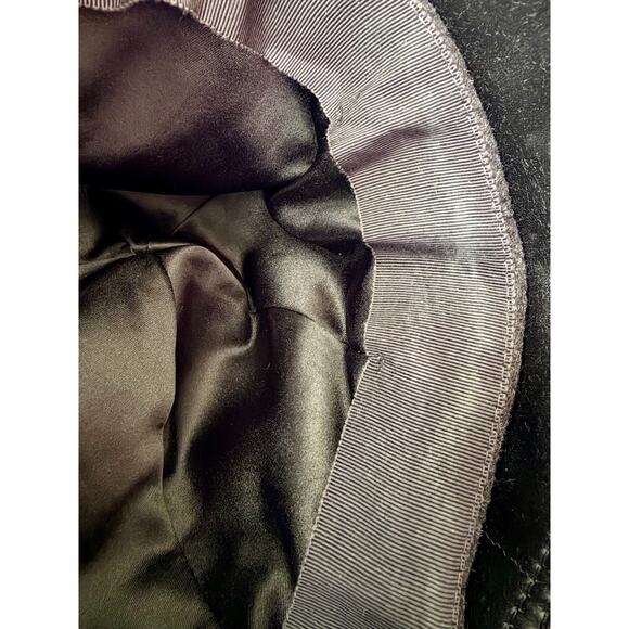 Coach Vintage Wool Satin with Brass Buckle Flapper Hat M/L Gray - Picture 14 of 14